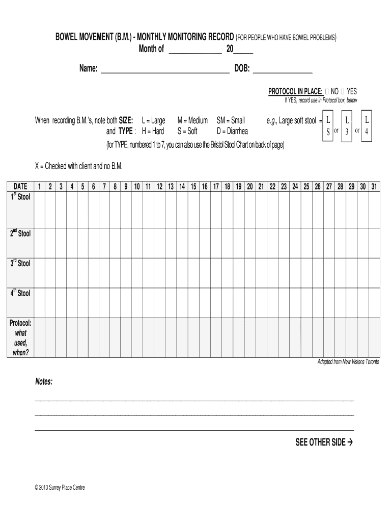 bowel movement chart: fill out & sign online | dochub